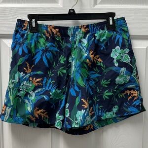 Columbia Blue and Green Floral Men's Athletic Shorts
